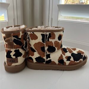 UGG Cow Print Ankle Boots